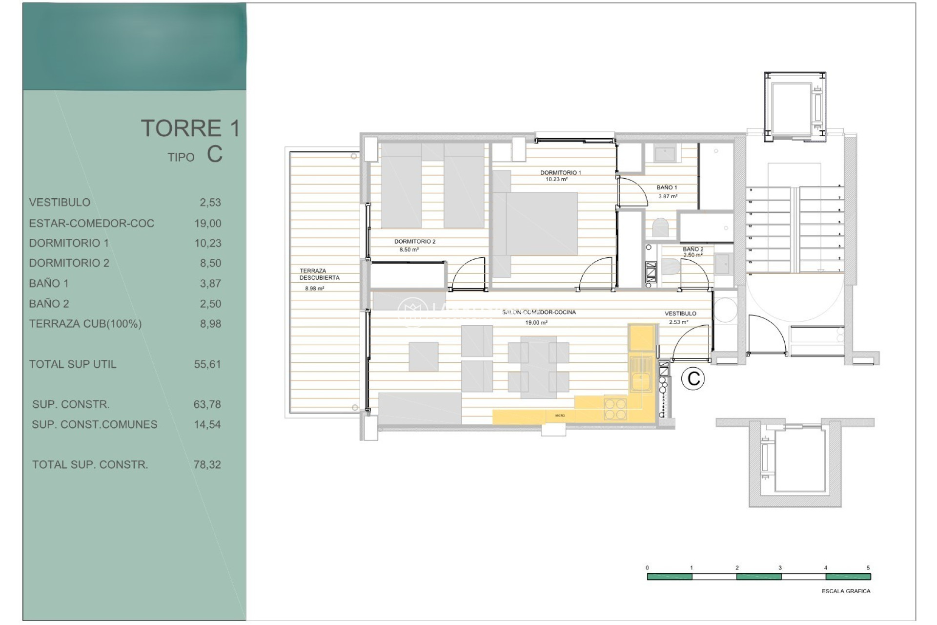 Flat type C on all floors