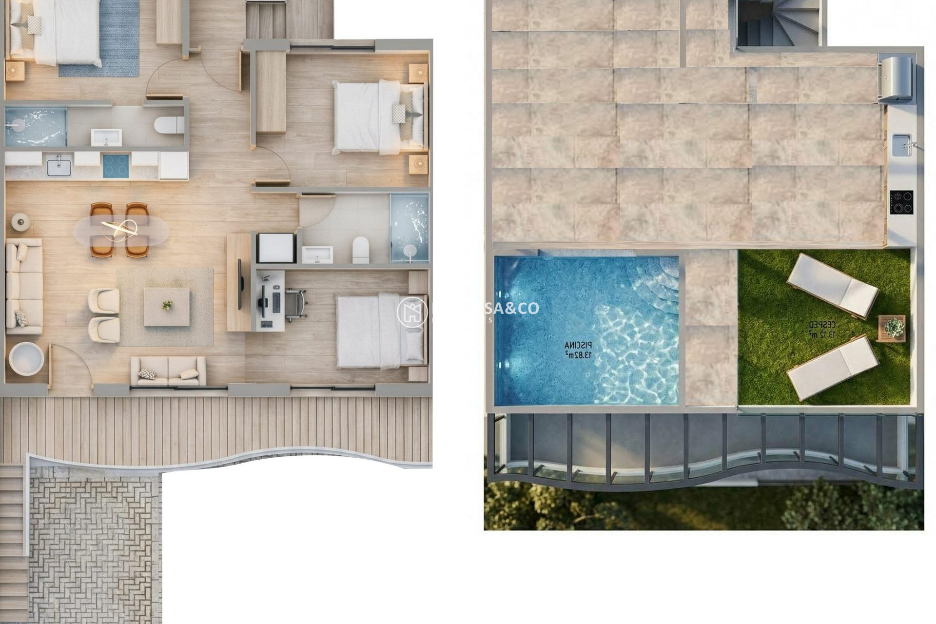 Obra Nueva - Bungalow - Pilar de la Horadada - parques de Andromeda