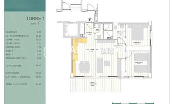 Flat type F on all floors